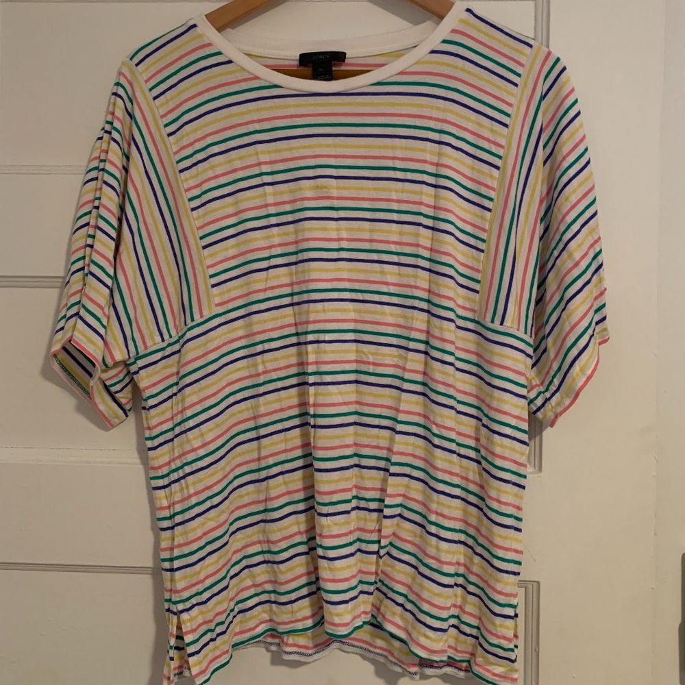 JCrew Multi Color Striped Short Sleeve Shirt